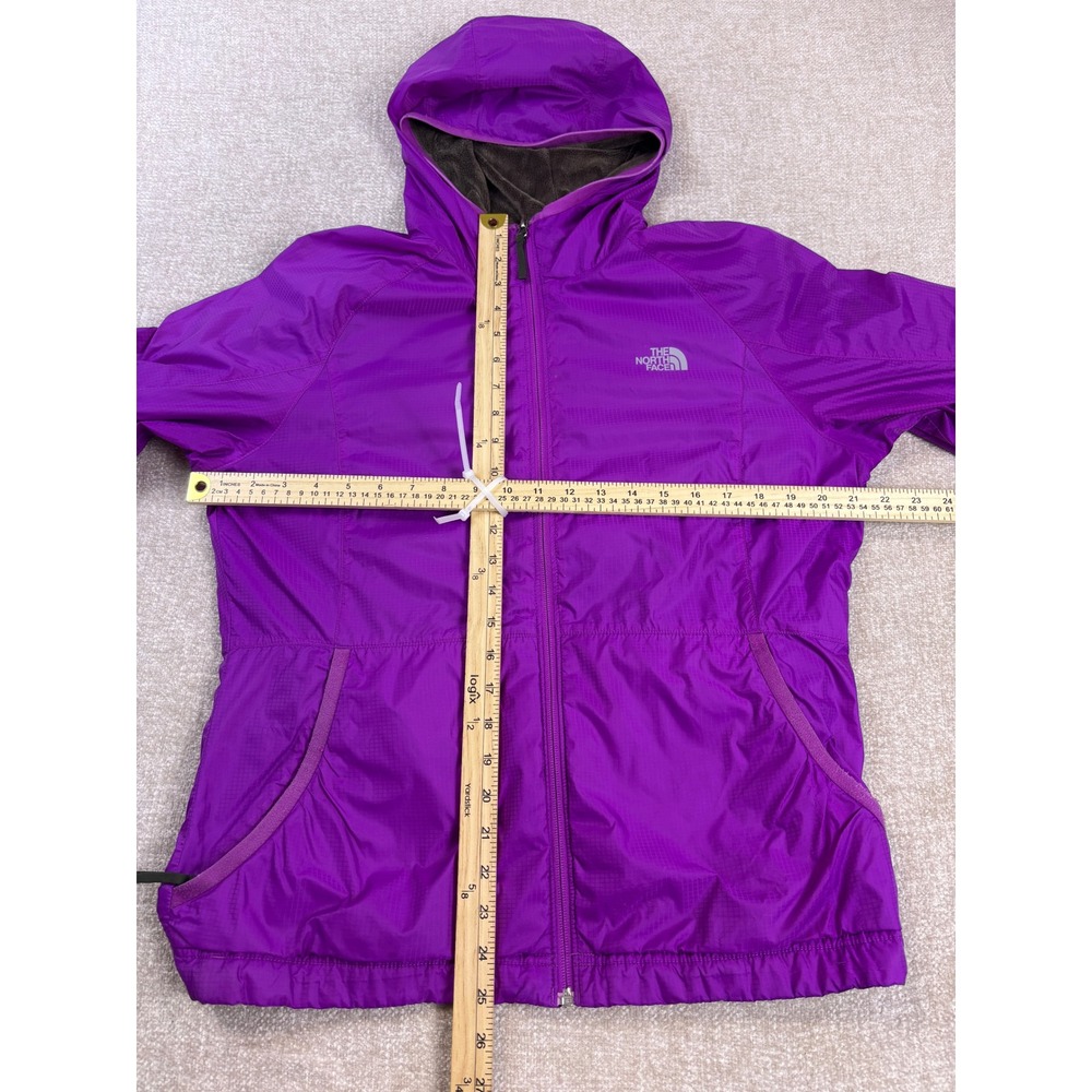 The North Face Womens Purple Fleece Lined Hooded Windbreaker Jacket Large - Picture 5 of 8